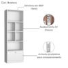 Estante Livreiro 4 Prateleiras 180X60 B37 Branco NOVAM