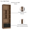 Estante Livreiro 4 Prateleiras 180X60 B37 Mell Preto NOVAM