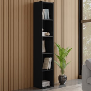 Estante Livreiro 4 Prateleiras 185X33 cm Janaina Preto REAJL Moveis