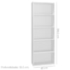 Estante Livreiro 4 Prateleiras 185X60 cm Luiza Branco REAJL Moveis