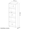 Estante Livreiro 5 Prateleiras 180X60 cm Branco ARLY