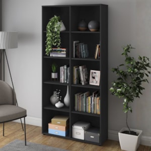 Estante Multiuso 10 Nichos 90X188 cm Preto Artany