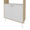 Estante Multiuso 2 Prateleiras 2 Portas 90X183 cm Carvalho Branco Artany
