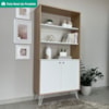 Estante Multiuso 2 Prateleiras 2 Portas 90X183 cm Carvalho Branco Artany