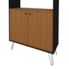 Estante Multiuso 2 Prateleiras 2 Portas 90X183 cm Freijo Preto Artany