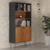 Estante Multiuso 2 Prateleiras 2 Portas 90X183 cm Freijo Preto Artany