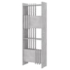 Estante Multiuso 4 Prateleiras 2 Portas 64X180 cm Concreto Artany