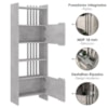 Estante Multiuso 4 Prateleiras 2 Portas 64X180 cm Concreto Artany