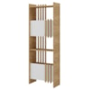 Estante Multiuso 4 Prateleiras 2 Portas 64X180 cm Olmo Branco Artany