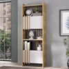 Estante Multiuso 4 Prateleiras 2 Portas 64X180 cm Olmo Branco Artany