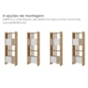 Estante Multiuso 4 Prateleiras 2 Portas 64X180 cm Olmo Branco Artany