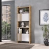 Estante Multiuso 4 Prateleiras 2 Portas 64X180 cm Olmo Branco Artany