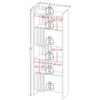 Estante Multiuso 4 Prateleiras 2 Portas 64X180 cm Terrazza Artany