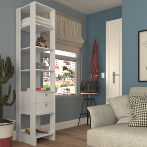 Estante Multiuso 4 Prateleiras EY106 200X40 cm Branco NOVAM