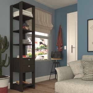 Estante Multiuso 4 Prateleiras EY106 200X40 cm Grafite Intenso NOVAM