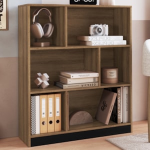 Estante Multiuso 6 Nichos B25 110 cm Mell Preto NOVAM