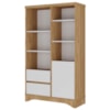 Estante Multiuso 6 Prateleiras 1 Porta 2 Gavetas 90X153 cm Olmo Branco Artany