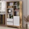 Estante Multiuso 6 Prateleiras 1 Porta 2 Gavetas 90X153 cm Olmo Branco Artany