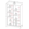 Estante Multiuso 6 Prateleiras 1 Porta 2 Gavetas 90X153 cm Olmo Branco Artany