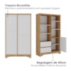 Estante Multiuso 6 Prateleiras 1 Porta 2 Gavetas 90X153 cm Olmo Branco Artany