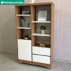 Estante Multiuso 6 Prateleiras 1 Porta 2 Gavetas 90X153 cm Olmo Branco Artany