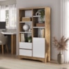 Estante Multiuso 6 Prateleiras 1 Porta 2 Gavetas 90X153 cm Olmo Branco Artany