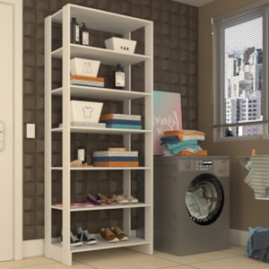 Estante Multiuso 6 Prateleiras EY103 200X80 cm Branco NOVAM