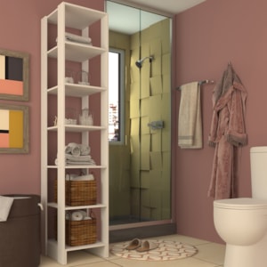 Estante Multiuso 6 Prateleiras EY104 200X40 cm Branco NOVAM