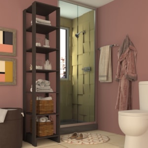 Estante Multiuso 6 Prateleiras EY104 200X40 cm Grafite Intenso NOVAM