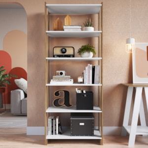 Estante Multiuso 6 Prateleiras EY201 180X73 Mell Branco NOVAM