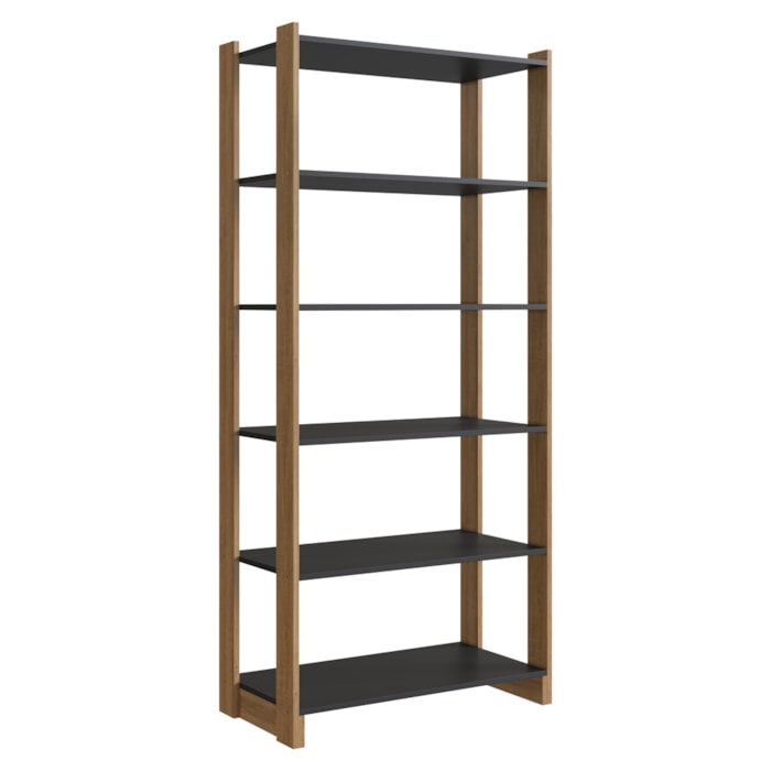 Estante Multiuso 6 Prateleiras EY201 180X73 Mell Preto NOVAM