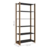 Estante Multiuso 6 Prateleiras EY201 180X73 Mell Preto NOVAM