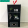 Estante Multiuso Livreiro Escritorio 3 Nichos 45X81 cm Preto Artany