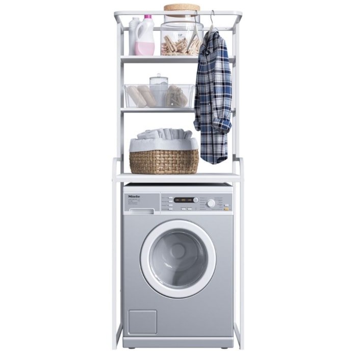Estante Organizadora Para Lavanderia 3 Prateleiras P1065 Branco PP Milani Store