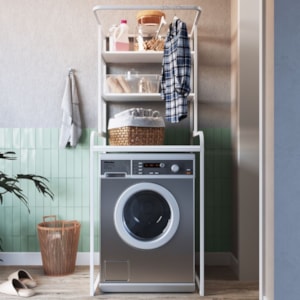 Estante Organizadora Para Lavanderia 3 Prateleiras P1065 Branco PP Milani Store