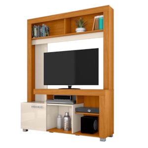 Estante Para Tv 50 Pol 1 Porta 136 cm Flavia Cinamomo Off White MADETEC Estante Para Tv 50 Pol 1 Porta 136 cm Flavia Cinamomo Off White MADETEC