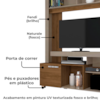 Estante Para Tv 50 Pol 1 Porta 136 cm Flavia Fendi Naturale MADETEC