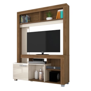 Estante Para Tv 50 Pol 1 Porta 136 cm Flavia Naturale Off White MADETEC Estante Para Tv 50 Pol 1 Porta 136 cm Flavia Naturale Off White MADETEC