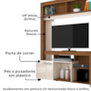 Estante Para Tv 50 Pol 1 Porta 136 cm Flavia Naturale Off White MADETEC