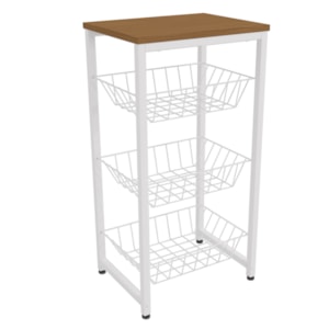 Fruteira De Chão 3 Cestos 75 cm LI035 Canela Branco KPB Fruteira De Chão 3 Cestos 75 cm LI035 Canela Branco KPB