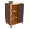 Gabinete 1 Porta Correr 60 cm Cuba Branca BL7250 Mell Grafite FAEM