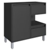 Gabinete 1 Porta e 2 Gavetas 80 cm BL2001 Grafite FAEM