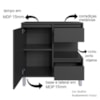 Gabinete 1 Porta e 2 Gavetas 80 cm BL2001 Grafite FAEM