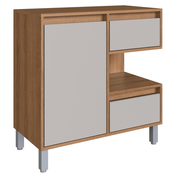 Gabinete 1 Porta e 2 Gavetas 80 cm BL2001 Mell Arenas FAEM