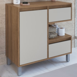 Gabinete 1 Porta e 2 Gavetas 80 cm BL2001 Mell Arenas FAEM