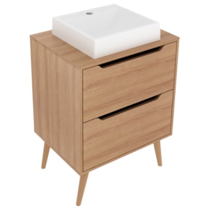 Gabinete 2 Gavetas Com Cuba Para Banheiro BN3600x39 Amendoa Tecno Mobili Gabinete 2 Gavetas Com Cuba Para Banheiro BN3600x39 Amendoa Tecno Mobili