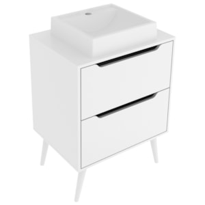 Gabinete 2 Gavetas Com Cuba Para Banheiro BN3600x39 Branco Tecno Mobili Gabinete 2 Gavetas Com Cuba Para Banheiro BN3600x39 Branco Tecno Mobili