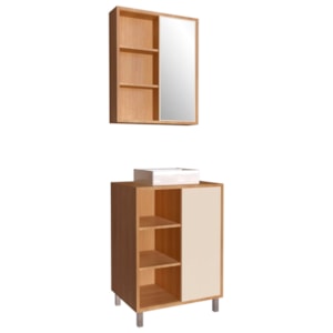 Gabinete 60 cm Espelheira e Cuba Branca CJ7250 Mell Arenas FAEM Gabinete 60 cm Espelheira e Cuba Branca CJ7250 Mell Arenas FAEM