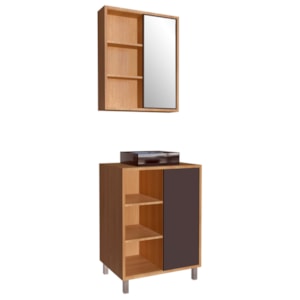 Gabinete 60 cm Espelheira e Cuba Preta CJ7250 Mell Grafite FAEM Gabinete 60 cm Espelheira e Cuba Preta CJ7250 Mell Grafite FAEM