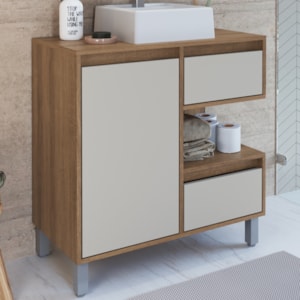 Gabinete 80 cm Cuba Branca BL2001 Mell Arenas FAEM